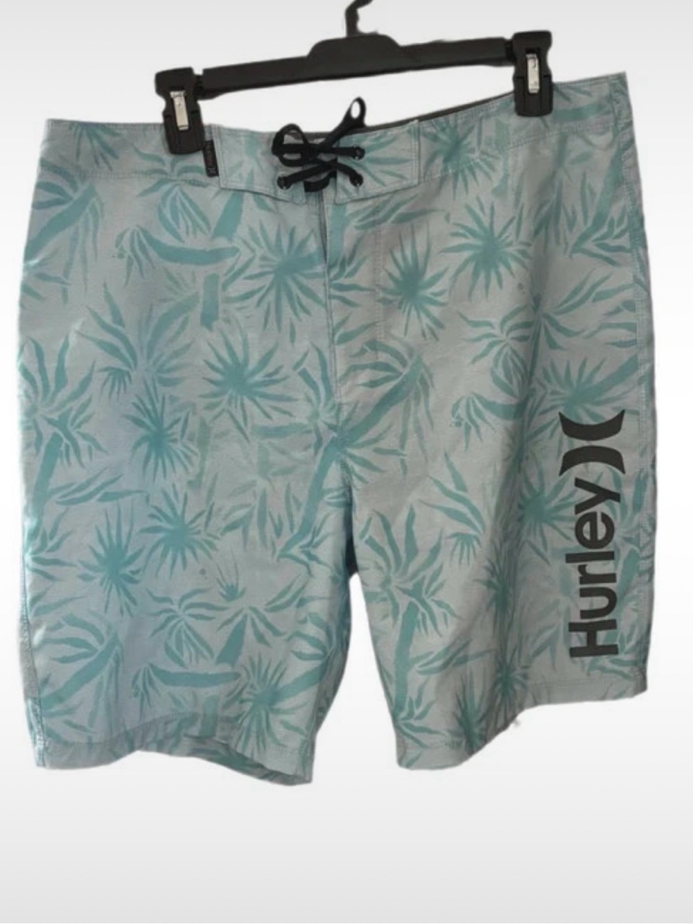 Hurley Phantom Aqua Blue Palm Print Board Shorts - Size 34